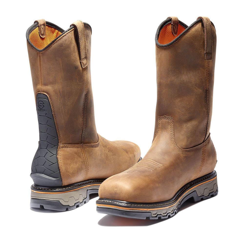 Bocanci Pro Timberland Barbati Maro - True Grit Waterproof Composite-Toe Pull-On - Romania - BPVRHN6